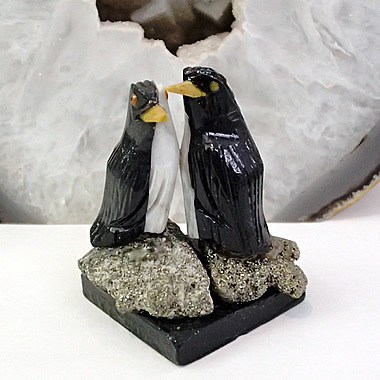 天然石カップルペンギン