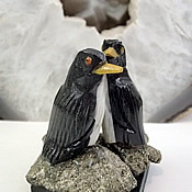 天然石カップルペンギン