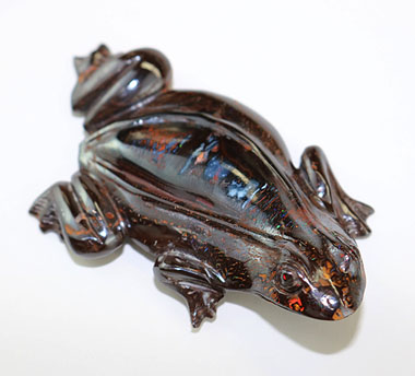 ボルダーオパール彫刻　カエル(frog)