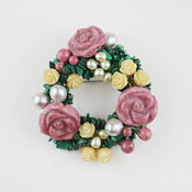 Flower Wreath*天然石ブローチ
