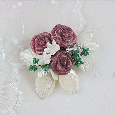 Flower Bouquet*天然石ブローチ